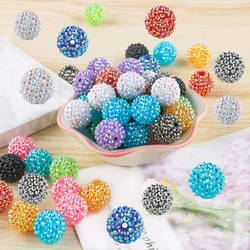 10~30Pcs 14/16/20mm Rhinestone Resin Bayberry Ball Beads For Jewelry Making Fashion Loose Spacer Acrylic Beads Accessories