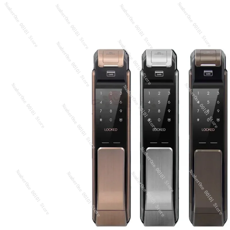 

SHS-P718 Push Pull Handle With Fingerprint Digital Smart Home Lock and Rfid Card VerificationCD