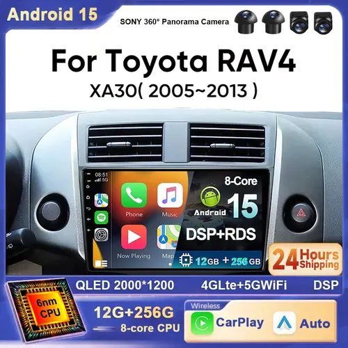 Imagen 1 del producto Radio de coche Android 15 para Toyota RAV4 Rav 4 2005 - 2009 2010 2011 2012 2013 Carplay Android Auto