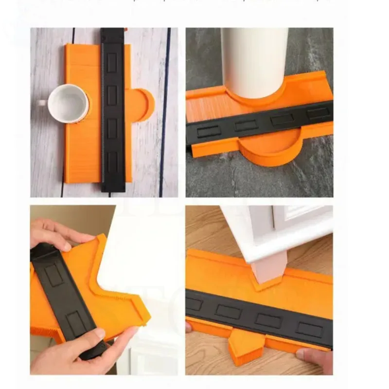 

6/10 дюймов, контурный калибр, инструмент для дублирования профиля, инструмент для формирования кромок из сплава, измерительная линейка для дерева, инструмент для ламината, плитки, мезокульптурный калибр