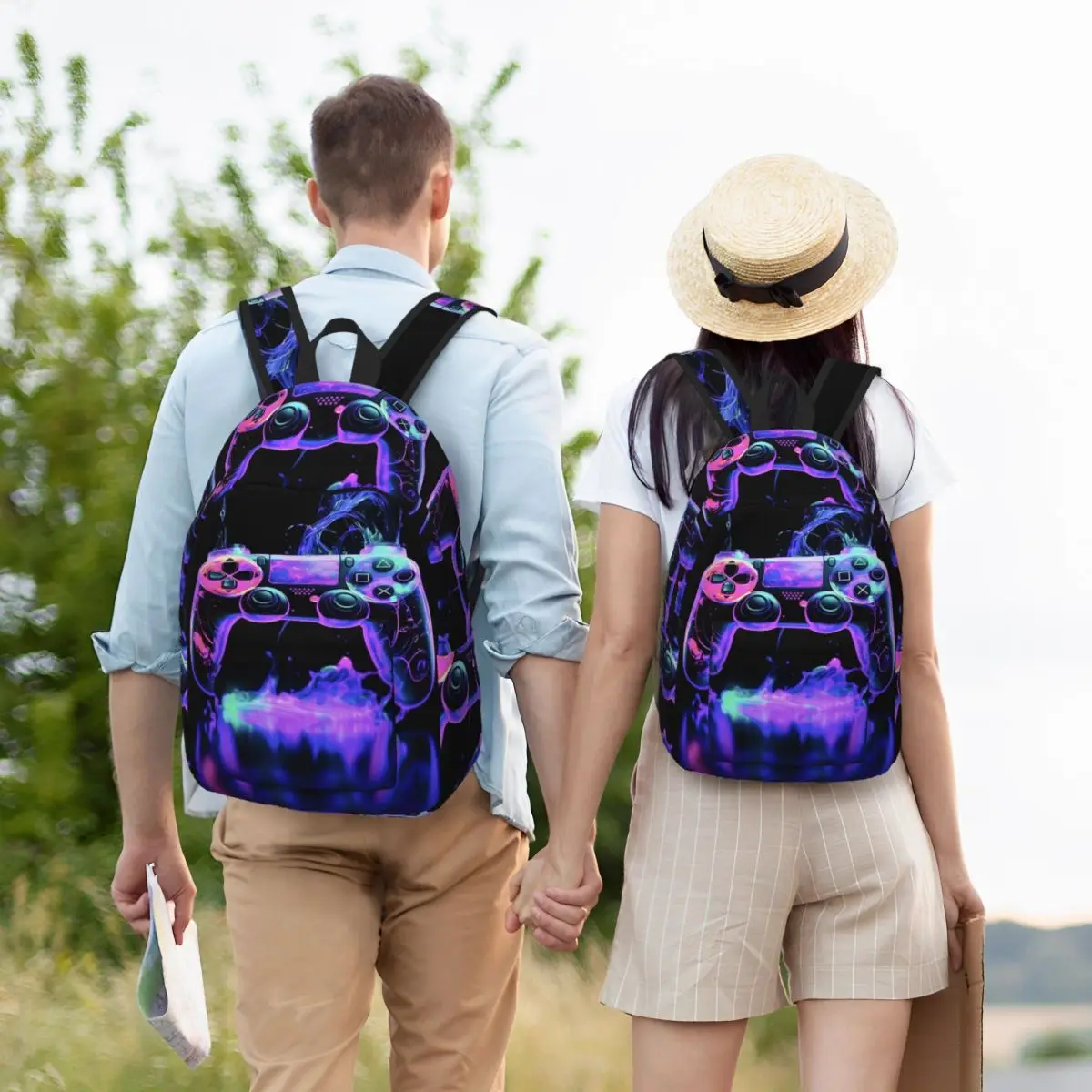 Gamer Life Gaming Student Backpack School Bag Hiking Travel Daypack for Men Women Bookbag Shoulder Bags