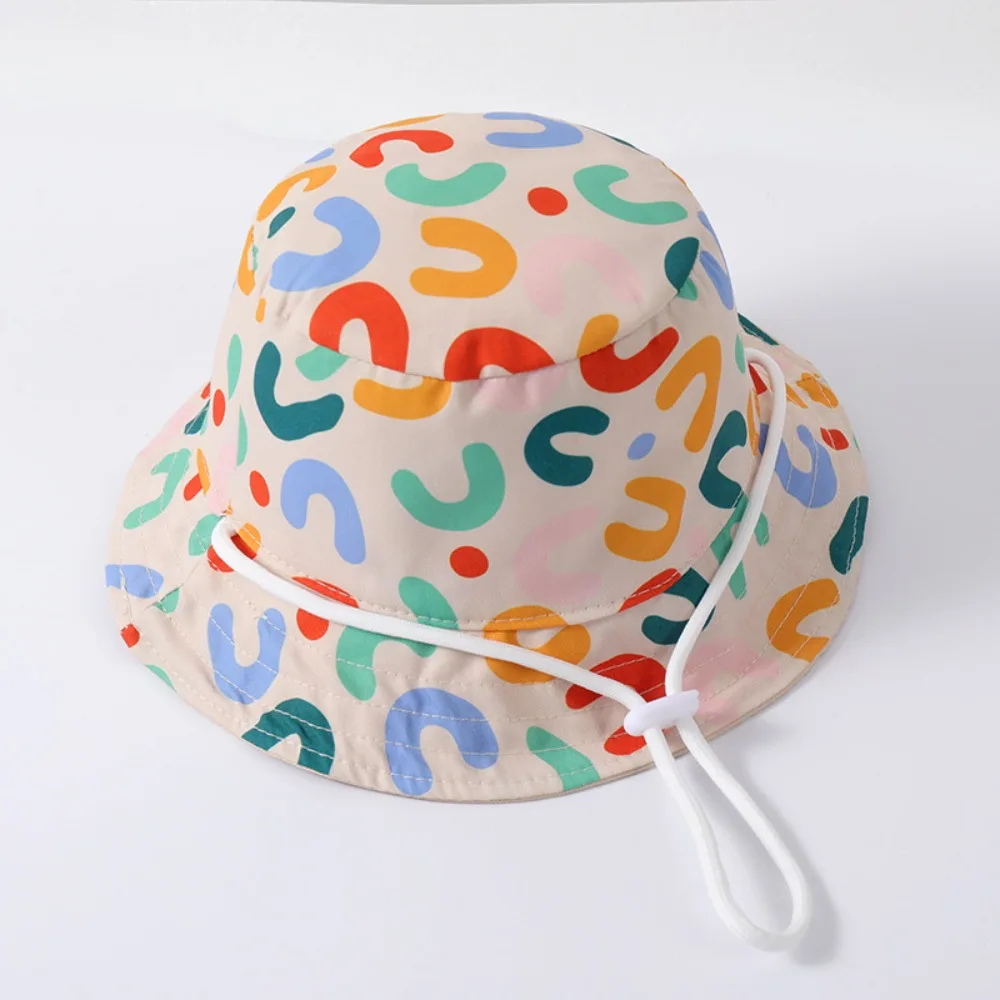 

Korean Style Double Sided Kid Sunhat Cotton Breathable Baby Shading Hat Anti-UV Letter Embroidery Children's Fisherman Hat Baby
