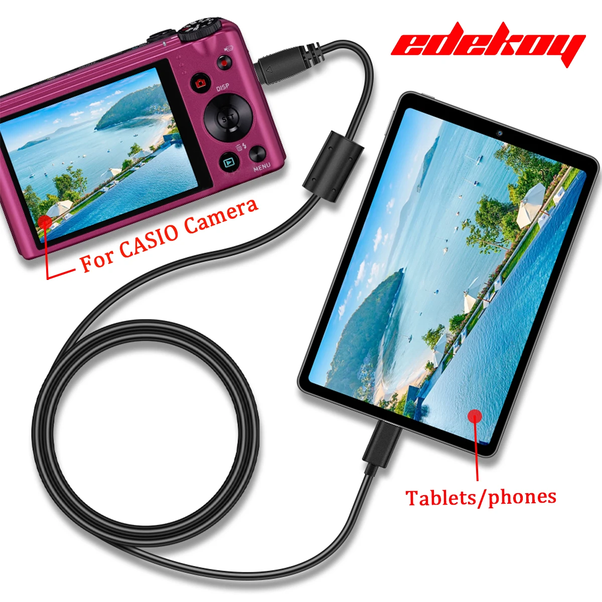 Upload pictures directly from CASIO camera onto  Android phone.for TR150 TR100 ZR200 ZR15 FC200S Z3000 EX-S7 S10 H10 TYPEC Cable