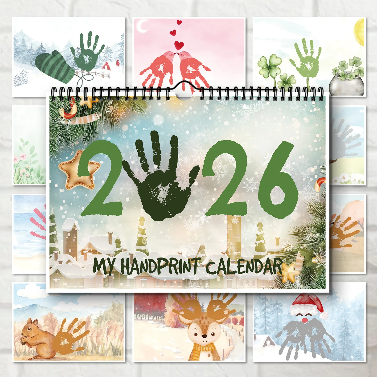 

1PC 2026 Handprint Calendar, DIY Decoration, Perfect For Crafting,As A Creative Handmade Gift For Friends And Family