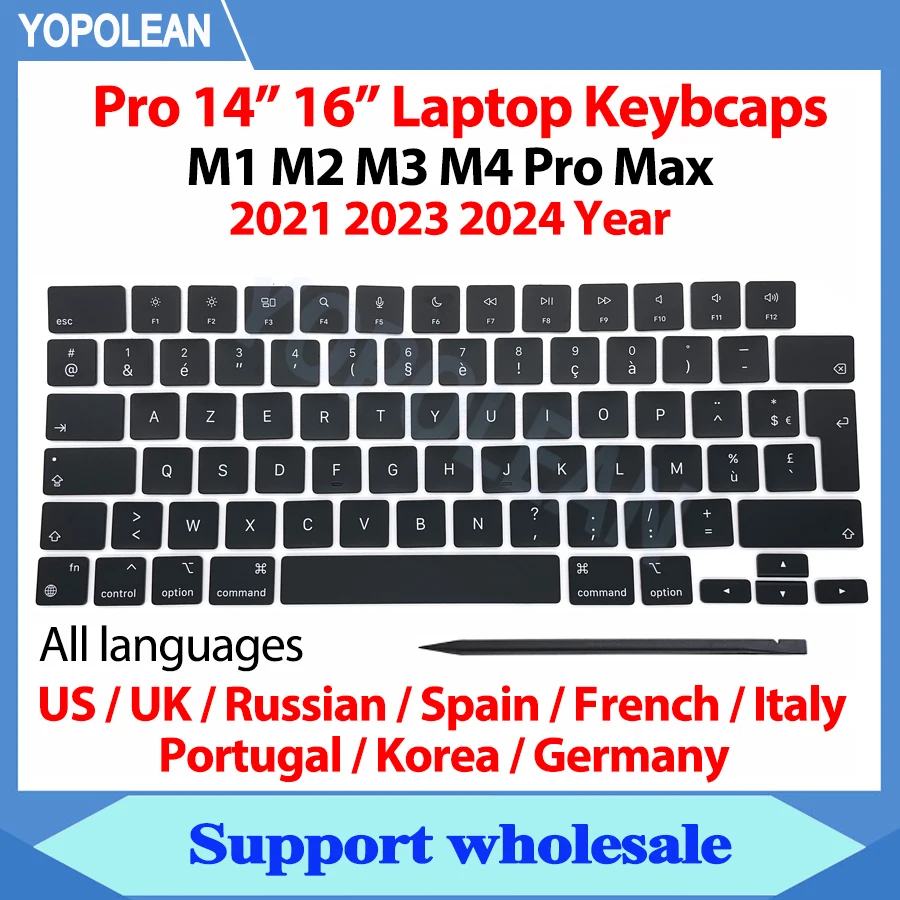 A2442 A2485 A2779 A2780 A2918 A2991 A2992 A3112 A3401 A3185 A3403 A3186 Keycaps Keys Key Cap Repair set For Macbook Pro 14