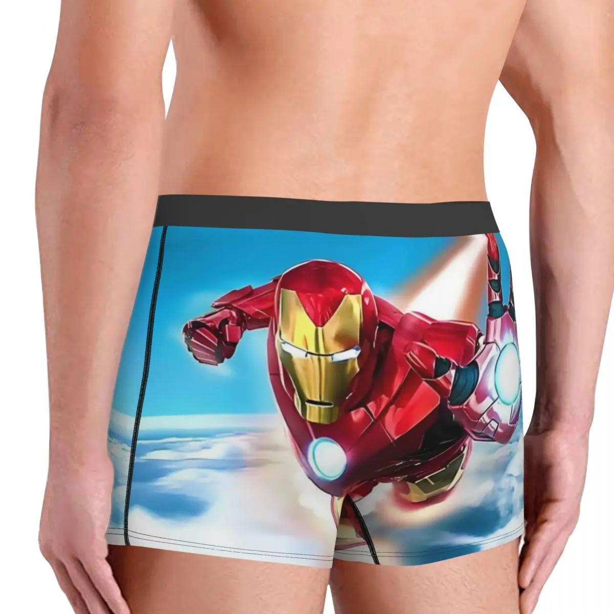 Ropa interior de animación de Marvel para hombre, calzoncillos transpirables de Iron Man, Bóxer Sexy