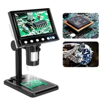4.3 In LCD Digital Microscope 40-1000X Coin Microscope for Error Coins USB Magnifier Micro Scope with High Stand 8 LED For Kids