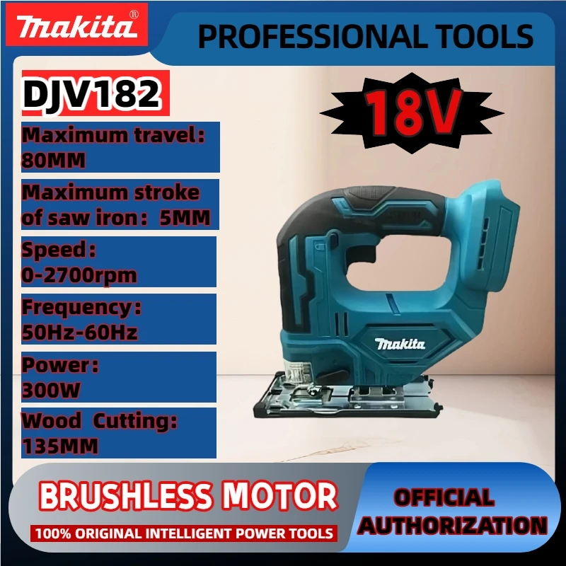 Venta al por mayor Makita DJV182 Rompecabezas inalámbrico: 18 V, 300 W, 0-2700 rpm, carrera de 80 mm, ± 45 °   Ángulo de corte, para trabajos de corte de madera/plástico/metal