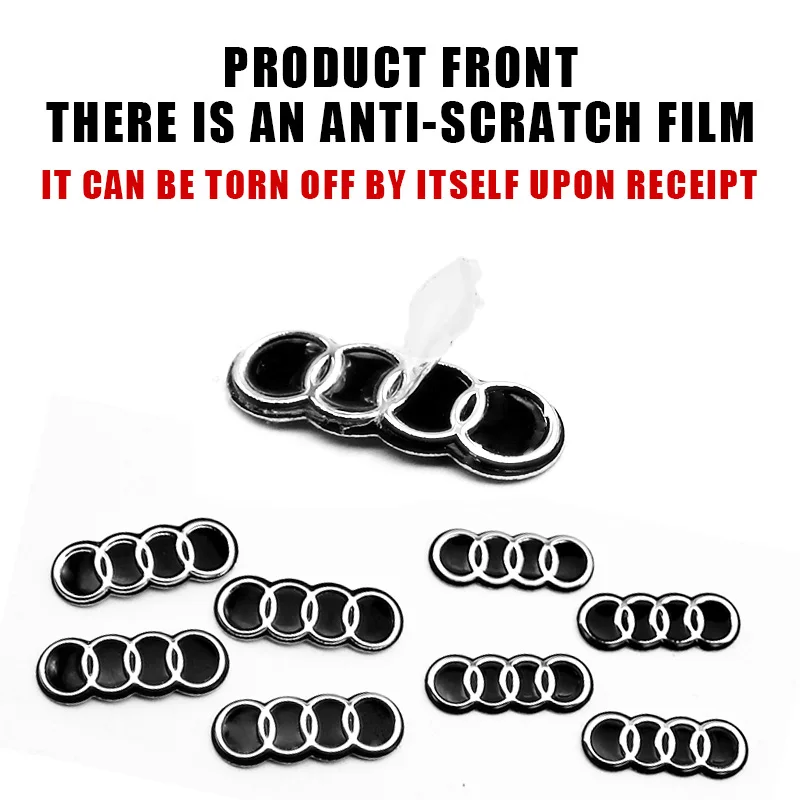 16/18mm Car Remote Key Sticker Aluminum Emblem Decoration Decal For Audi A1 A2 A3 A4 A5 A6 A7 A8 Q2 Q3 Q4 Q5 Q6 Q7 Q8 RS3 RS7 TT