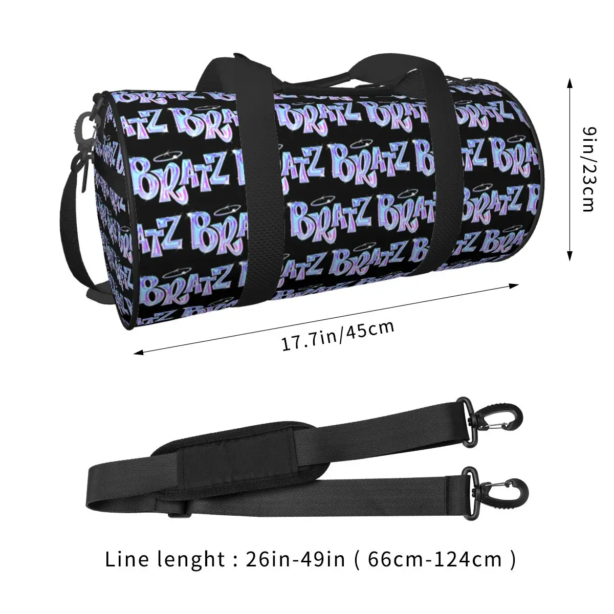 Bratz Logo Sport Bags with Shoes Gym Bag Weekend Male Female Printed Handbag Travel Training Vintage Fitness Bag