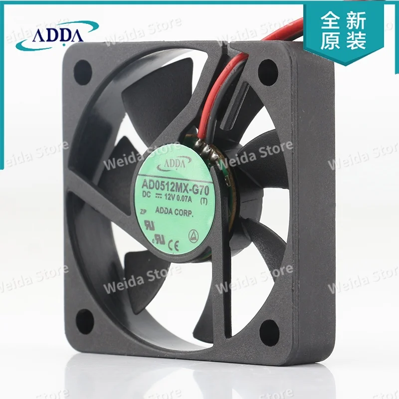 Cooling fan ADDA 5V 24V 48V 5010 50X50X10MM 5CM high air volume CPU Radiator Industrial Computer AD0512MX-G70 AC EC DC 12V 0.07A