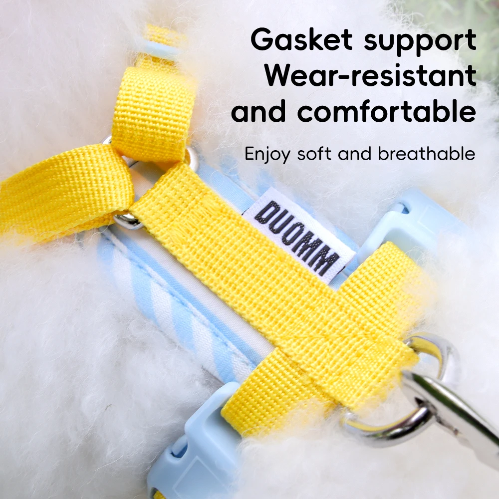 New Korean Style Dog Harness with Color Block Design - Breathable Lightweight Pet Vest for Bichon Small Dogs Walking