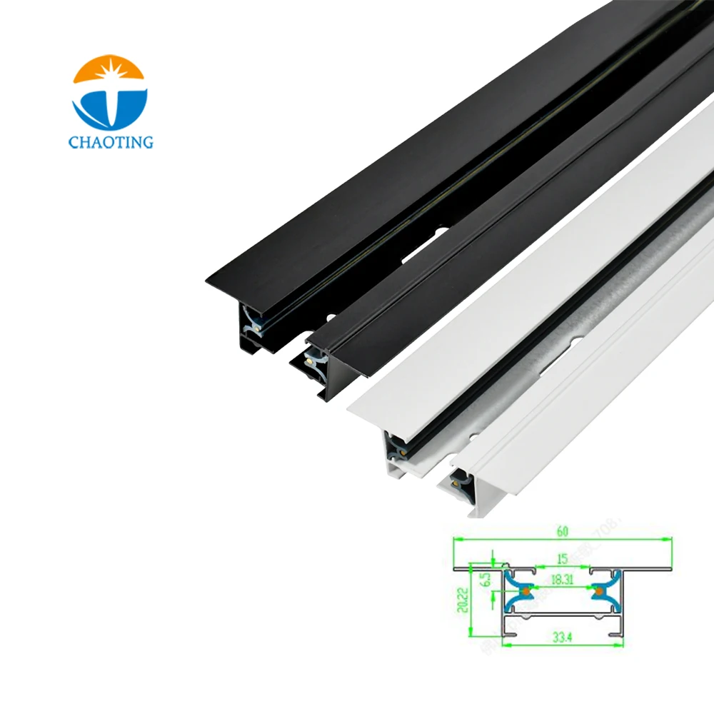 Embedded Ceiling Adjustable Cob Linear Spotlight Commercial Lighting System Black White 2 Wires Spot Light Led Track Light Rails