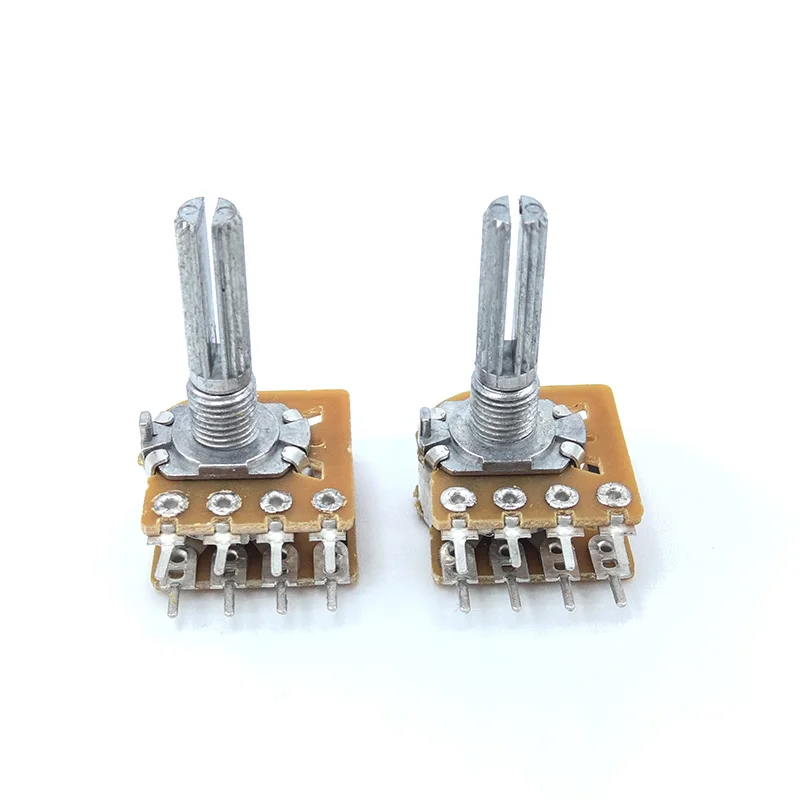 

1pcs/lot Wh148 Volume Adjustment Potentiometer Dual 8-pin With Center Tap 25mm Spline B50k B100k