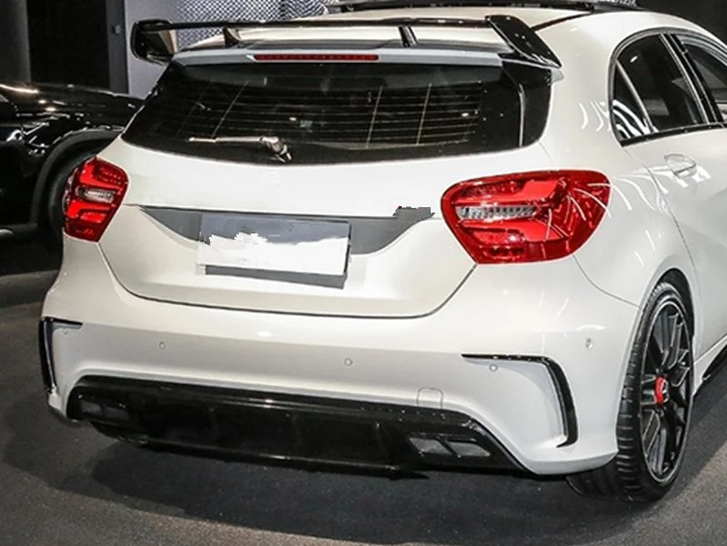 Heckstoßstangenverkleidung Lip Spoiler Splitter Fender Canards Vents Fins für Mercedes Benz W176 A200 A250 A45 AMG Fließheck 2013–2018 – Detail 5