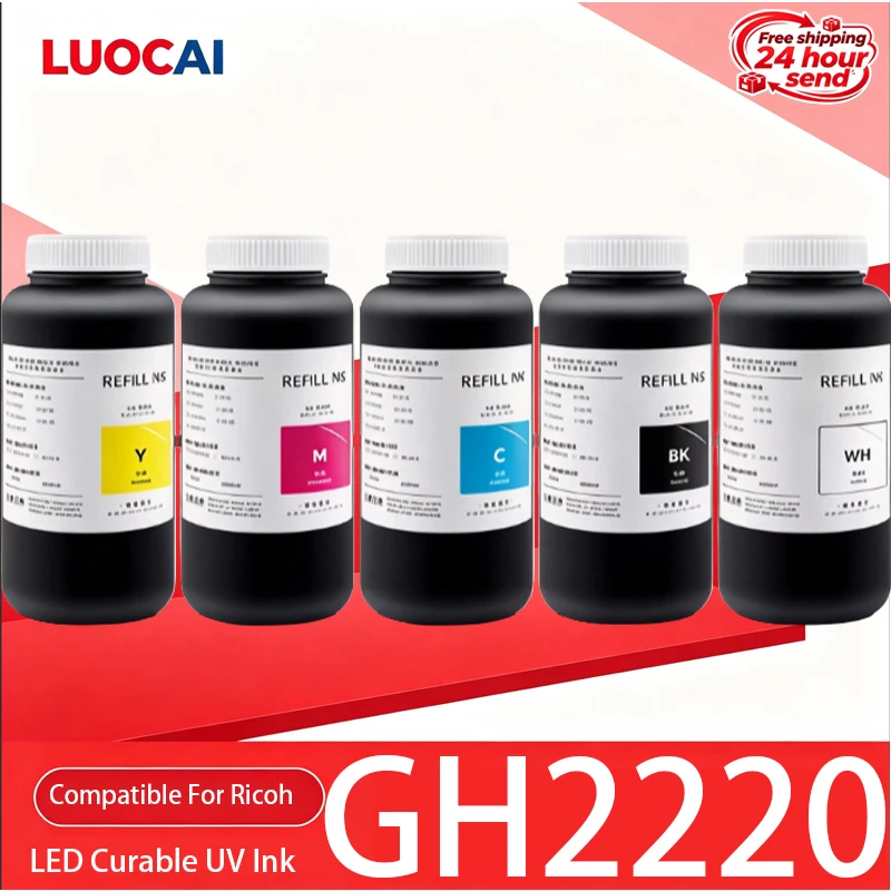 LED UV Ink 1000ml UV Ink For Epson 1390 R1800 R1900 TX800 4800 7880 9880 DX5 DX7 UV Flatbed Printer Universal UV Curing Ink