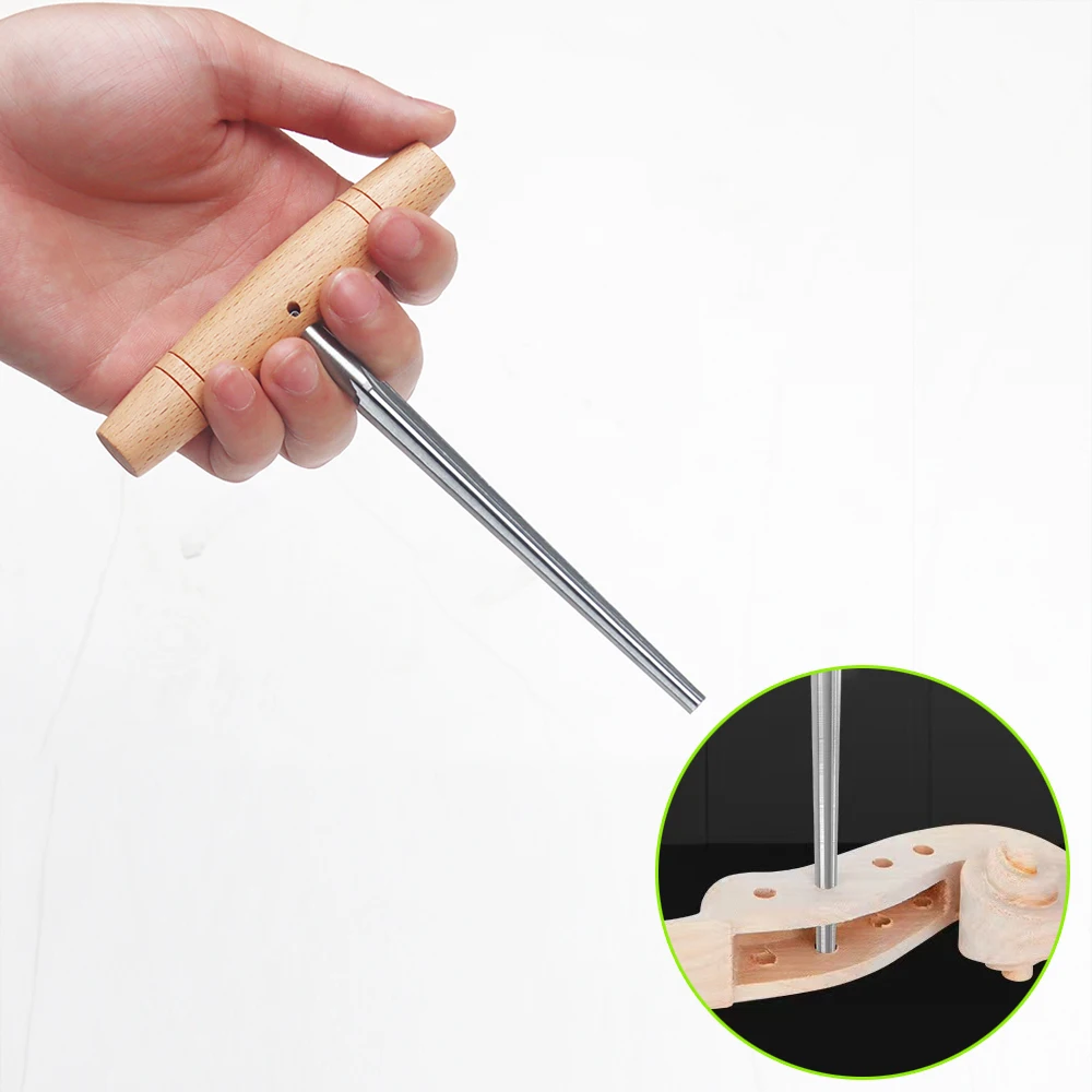 Violine Viola Peg Loch Reibahle für 3/4 4/4 Violine 1:30 Kegel mit Buchenholzgriff Violine Gitarrenbauer Werkzeug