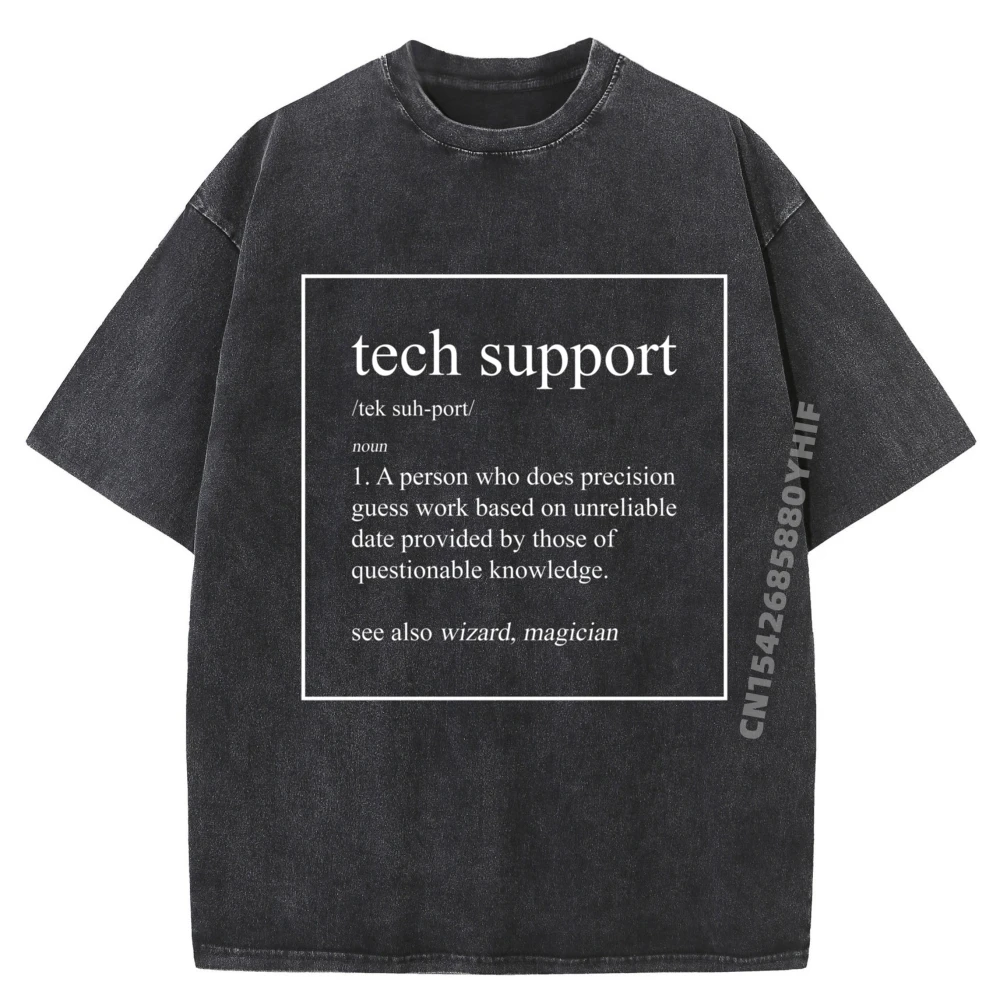 

Tech Support Definition Cute Computer Harajuku Men's Clothes Graphic Tees Mens Vintage Washed Clothes
