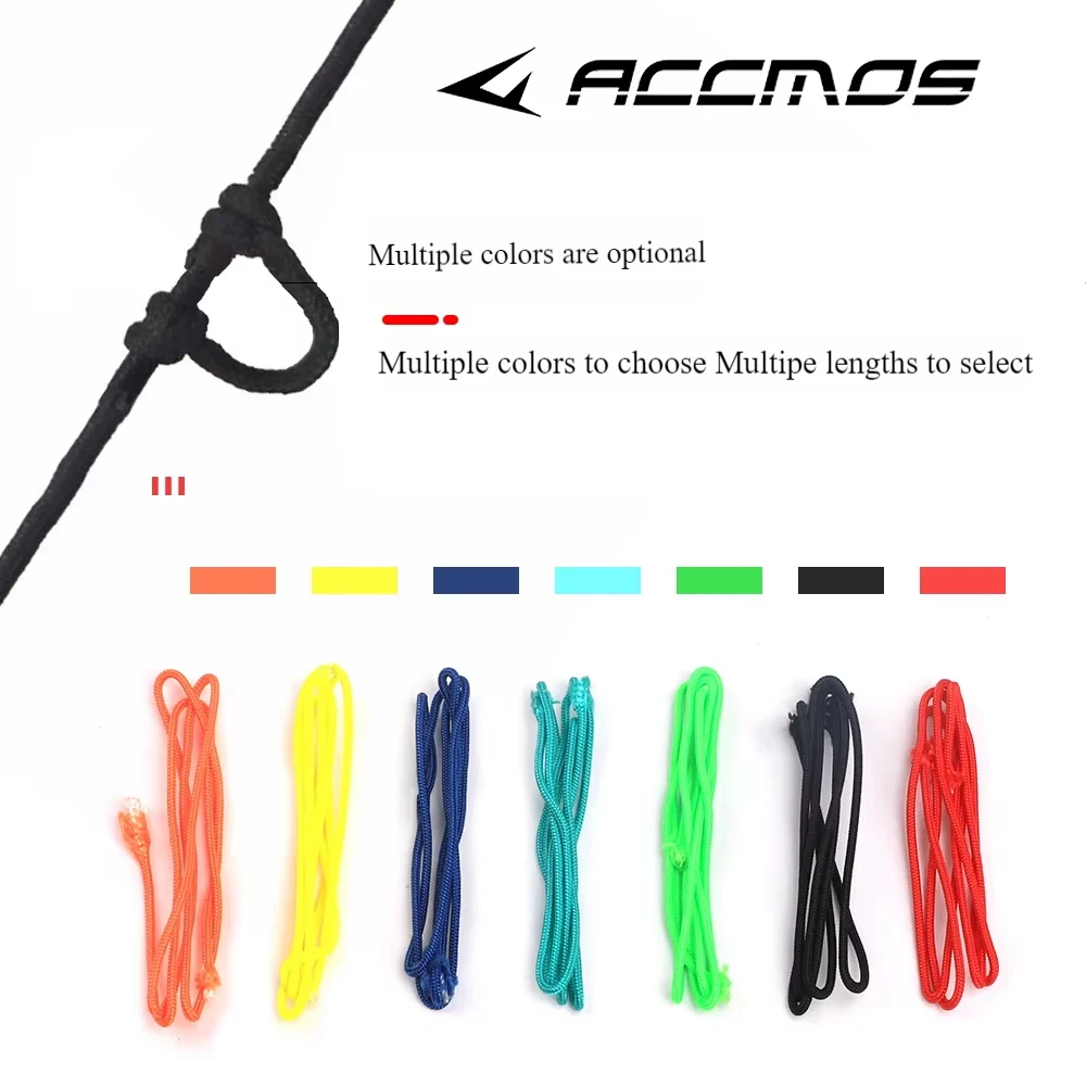 0.6m Archery D Loop Rope 7colors Compound Bow Shooting Auxiliary Tool Arrow Shooting Hunting Bowstring Positioning D Ring Rope