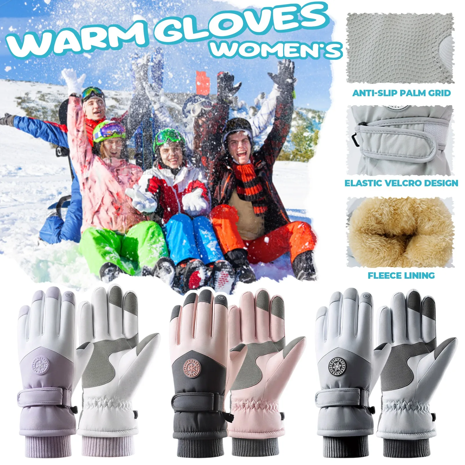 

Winter Thickened Waterproofs Ski Gloves for Men Women Windproofs Thermal Touchscreen Outdoor Warm Cycling Driving Accessories