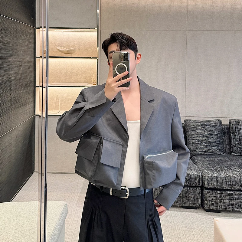 

American Retro Loose Function Multi ket Men's Workwear Jaet ort Sle Outerwear Polyester Youth Trend All Seasons