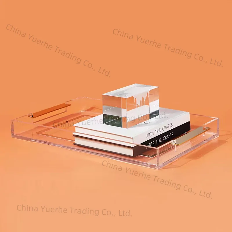 

Minimalist modern light luxury acrylic handle tray living room dining room table table plate model room sales office jewelry