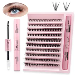 Eyelashes 200 PCS Clusters Lash Bond and Seal Makeup tools DIY Lashes Extension kit for gluing  Lashes Gluing Glue  Accessories