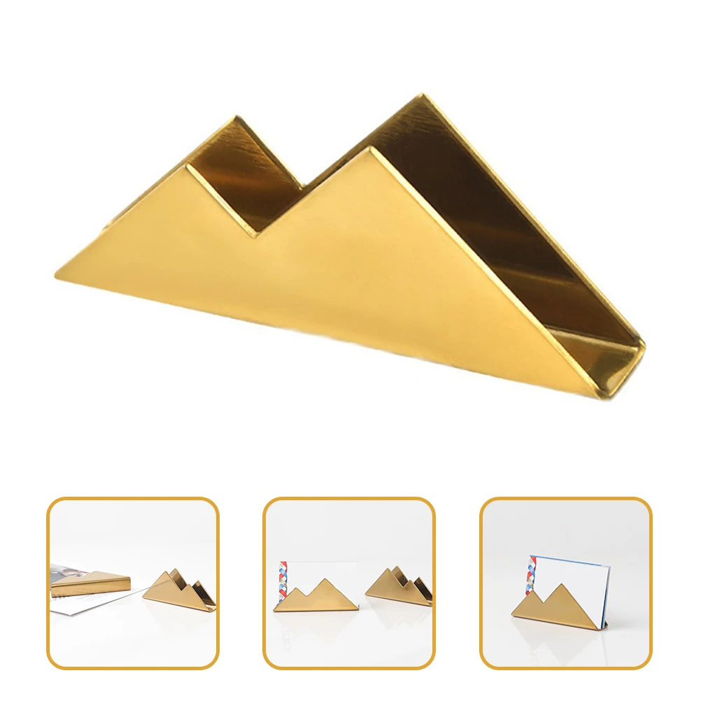 

2 Pcs Business Card Holder Stainless Steel Large Capacity Desk Organizer Card Stand Case Stylish Office Storage Solution