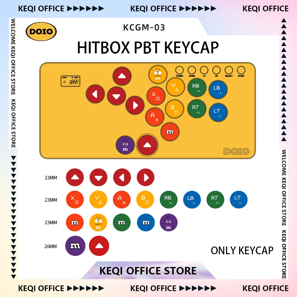 Doio Hitbox Kcgm-02 KCGM-03 19keys Keycap Pbt Sublimation Customized Mini Keyboard Keycap PC Gamer Desktop Accessories Gifts