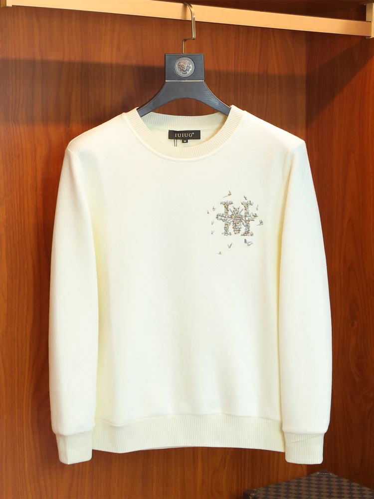 

Мужская повседневная хлопковая толстовка с вышивкой в виде пчелы, удобная посадка, длинный рукав, для осени и зимы