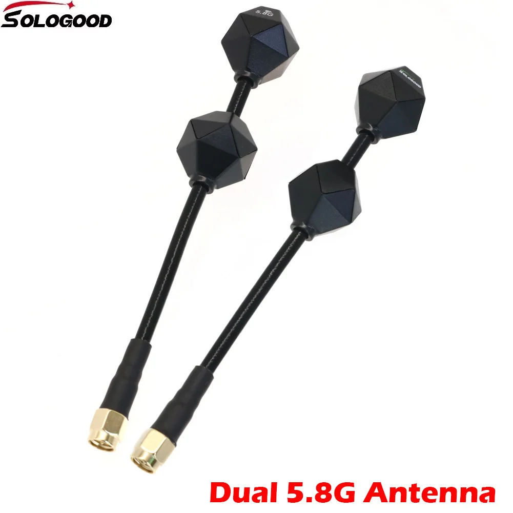

SoloGood двойные антенны 5,8G с сверхвысоким коэффициентом усиления 6DBi 5,2–6,0 ГГц, защита от помех, приемник-передатчик для аксессуаров FPV