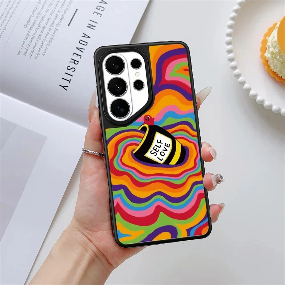 Simple Colored Waves Mirror Surface Magnetic Phone Cover for Samsung Galaxy S23 S24 S25 S26 Ultra S26+ Plus Case
