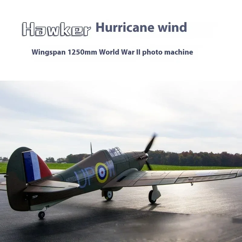 Dynam-avión Rc Hawker Hurricane 1,3 m Wingspan Wwii, 4s realista, control remoto, caza Jet, modelo eléctrico, juguete de ala fija, regalo