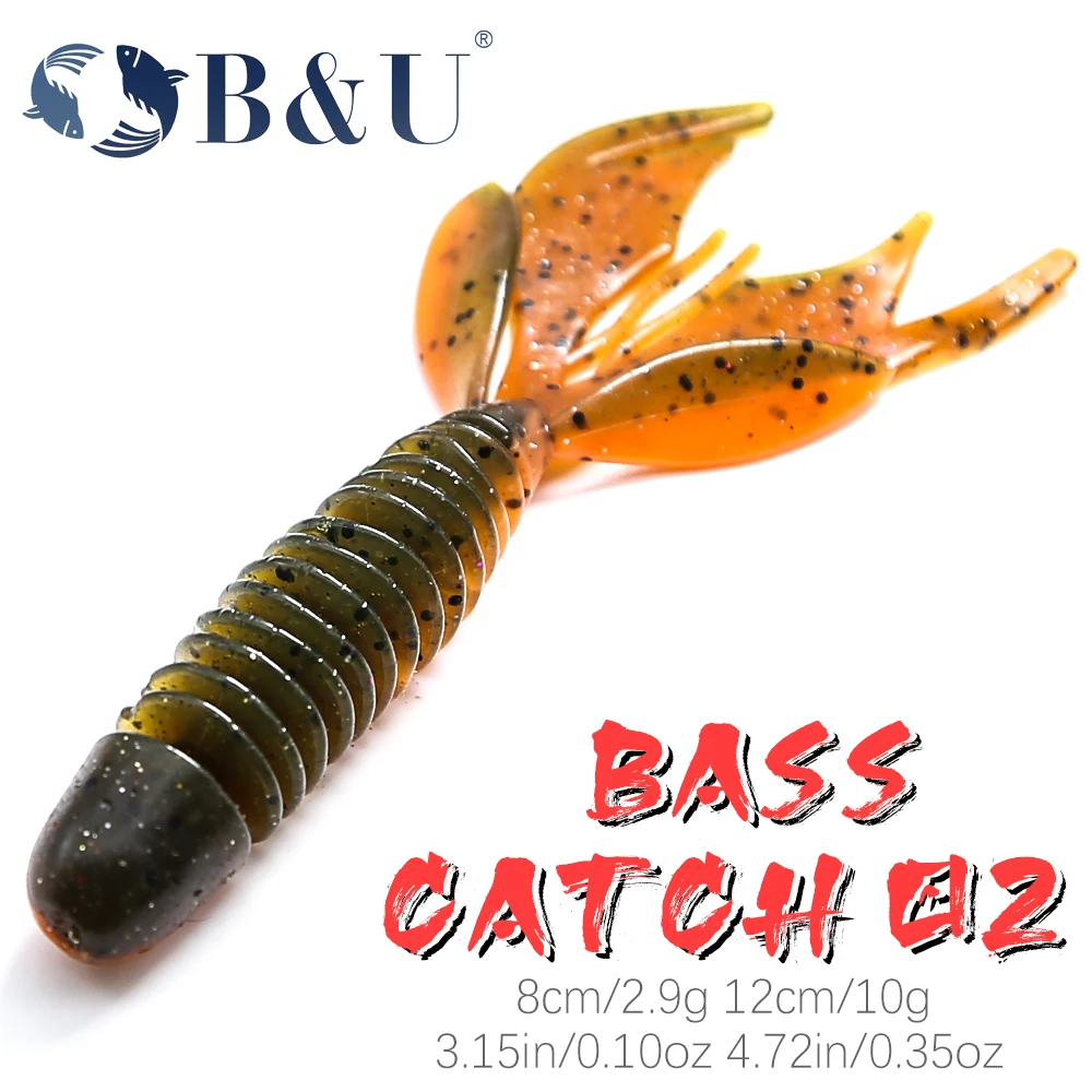 

B&U Bass Catch 80mm 120mm Fishing Soft Lure Jig Wobblers Swimbait Silicone Baits Shrimp Bass Perch Lure Artifical Bait