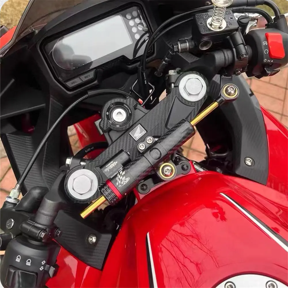 مجموعة تثبيت قوس مخمد التوجيه للدراجة النارية ، قوس مخمد التعديل لهوندا CBR400R و CBR500R