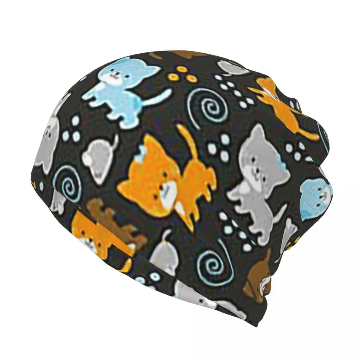 Gray Ginger And Siamese Kittens Cats Bandana Neck Cover Wrap Scarf Multi-use Balaclava Beanies Hat for Men Women Adult Washable