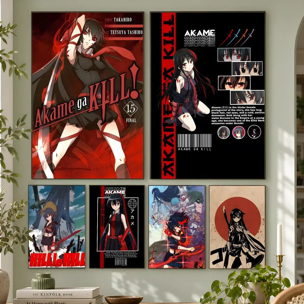 Classic Comics A-Akame Ga Kill Poster Wall Art Home Decor Living Room Bedroom Office Dorm Apartment Gift