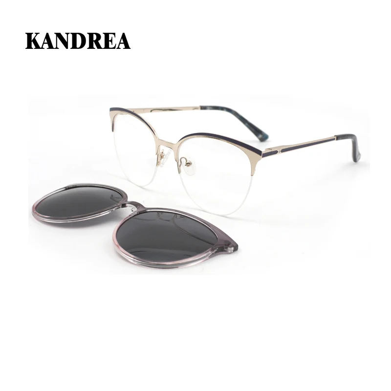 

KANDREA Metal Round Vintage Sunglasses Women Man Magnetic Glasses Clip on Brand Designer Optical Myopia Eyeglasses Frame FNA003