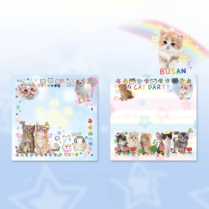 60Sheets Cute Animals Note Pads Kawaii Message Paper Fashion Notepad Cartoon Versatile Sticky Note Student Stationery Gifts