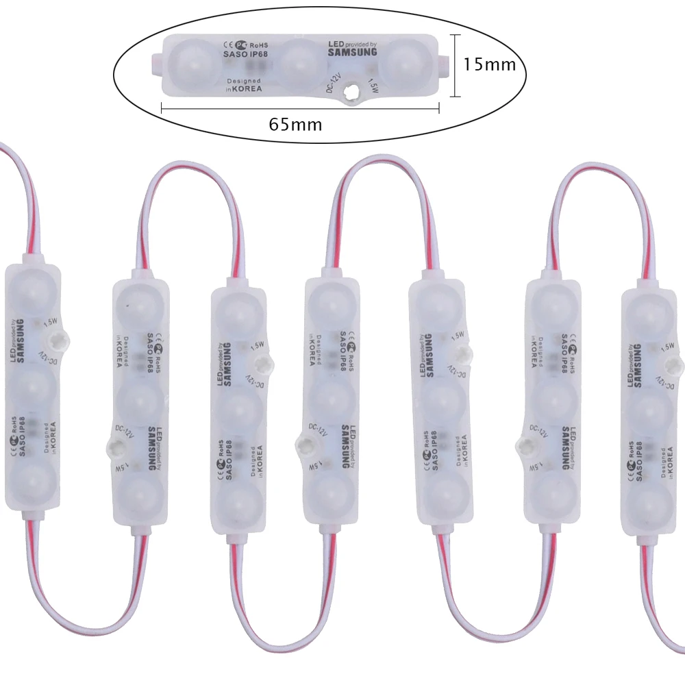 

3 светодиода, Φ модуль 1,2 Вт, супер яркий рекламный дизайн, 12 В постоянного тока, Φ модуль, ЛАМПА IP68 5630, подсветка знака