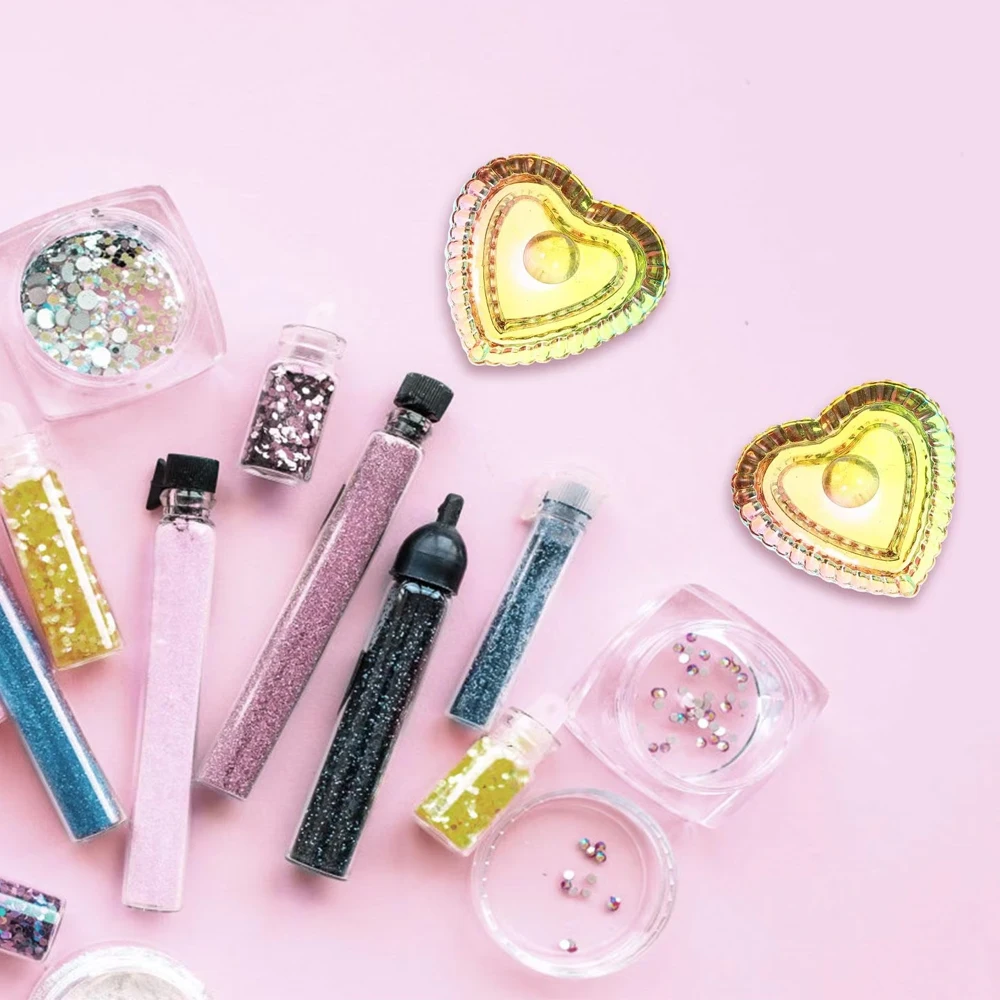 전문 네일 장비 크리스탈 유리 네일 아트 컵 아크릴 액체 네일 보석 반짝이 보관 살롱 등급 매니큐어 네일 도구