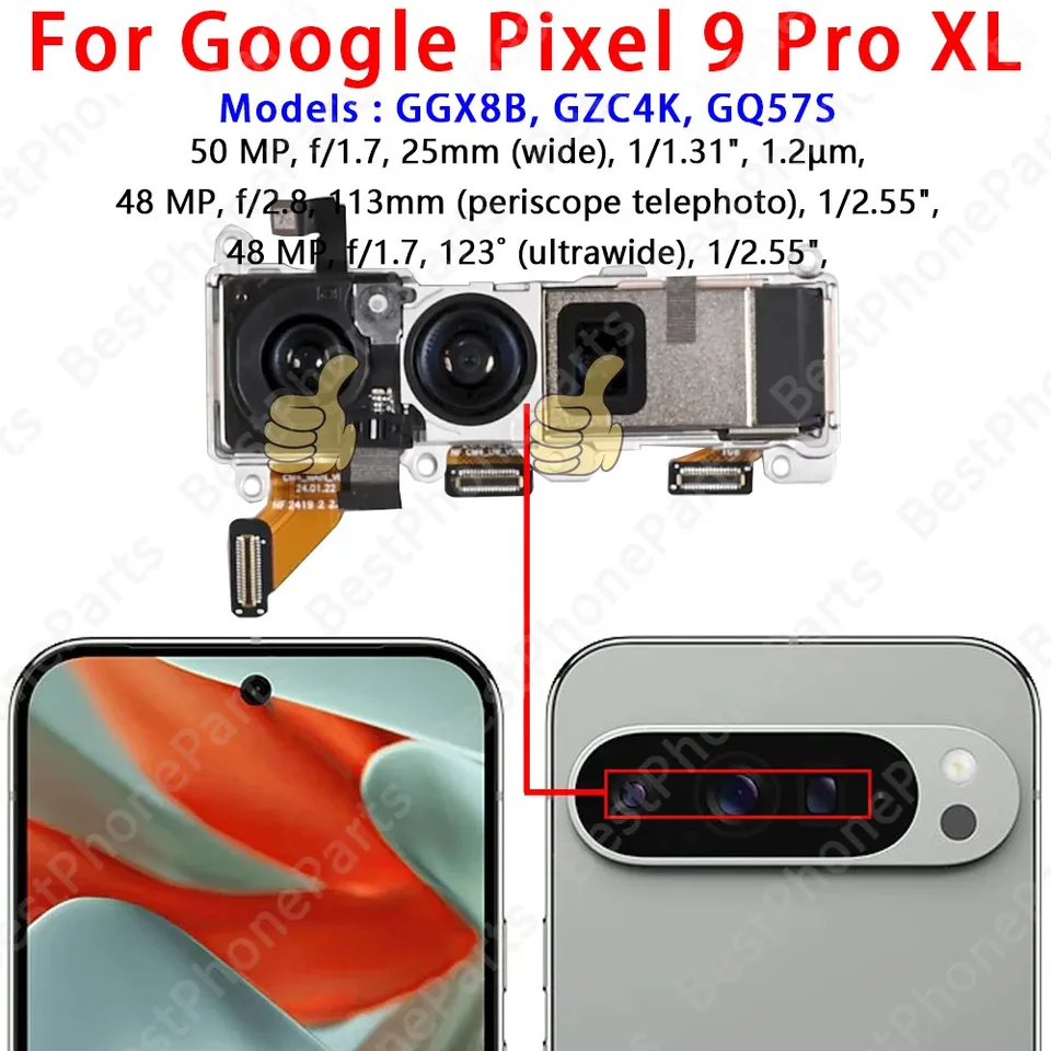 フロントとリアバックカメラ Google Pixel 9 Pro XL メイン向きカメラ