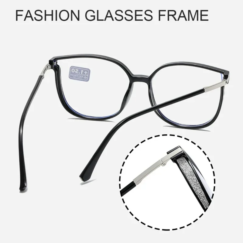 Trendy Photochromic Women Myopia Glasses Men Ultra Light Large Frame Near Sight Glasses Anti Blue Light Color Changing Eyewear