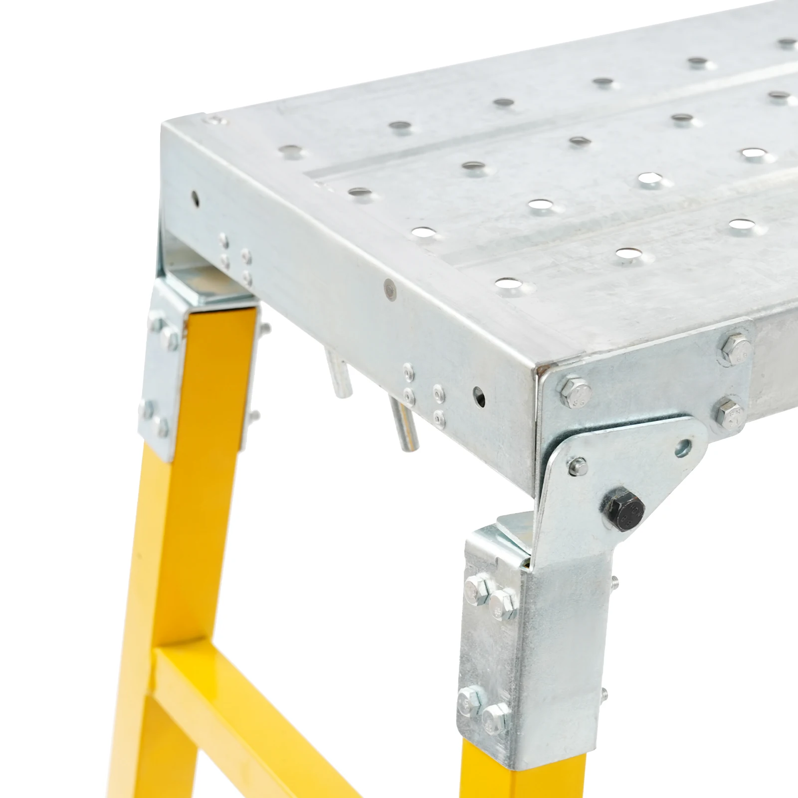 منصة عمل محمولة 160 سم، منصة عمل قابلة للتعديل بارتفاع 70-120 سم مع أرجل قابلة للطي لورشة العمل/المرآب/المكتب