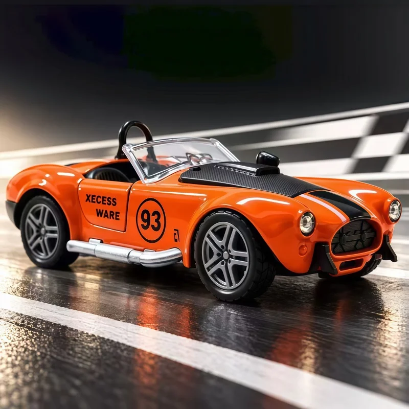 1/36 vintage convertible alloy race car model, track-painted die-cast car with opening doors, perfect for desktop collection and