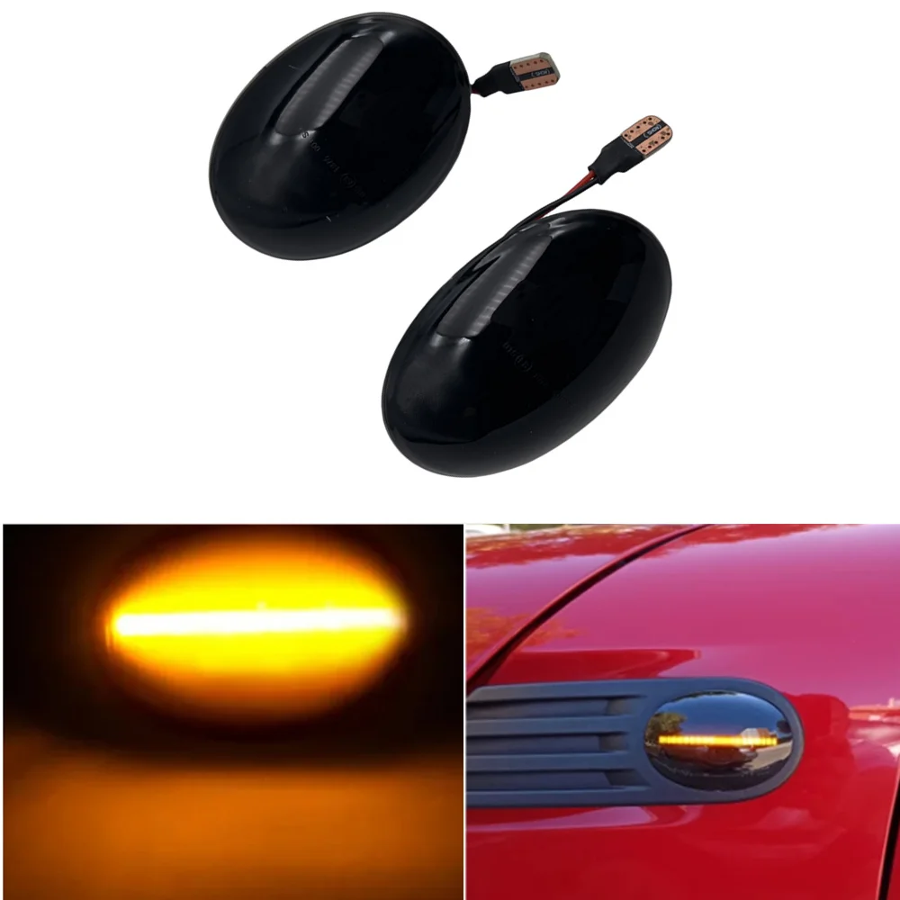 LED Flashing 2pcs Car Dynamic Turn Signal Lamp Side Marker Light  For Mini Clubman R55 Cooper R56 R57 Coupe R58 R59 07- 13