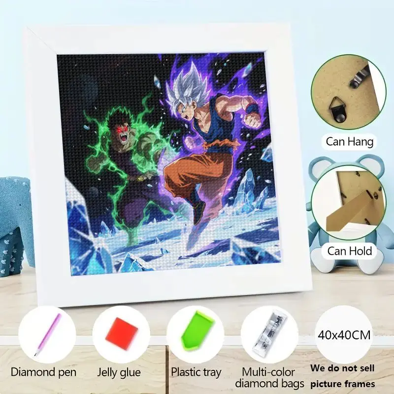 

1 шт. Dragon Ball Super Goku Ultra Instinct vs Broly 5D набор для алмазной живописи, полная дрель DIY Diamond Art Craft, домашний декор на стену