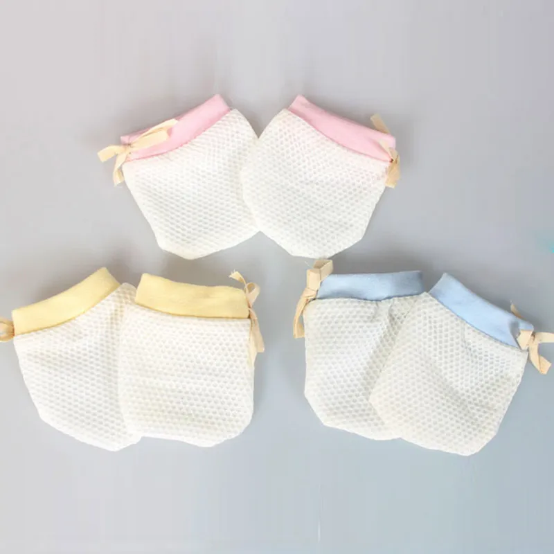 Baby Scratch Resistant Face Glove 0-8month Newborn Summer Ice Silk Gloves Adjustable Thin Mesh High Elasticity Protective Mitten