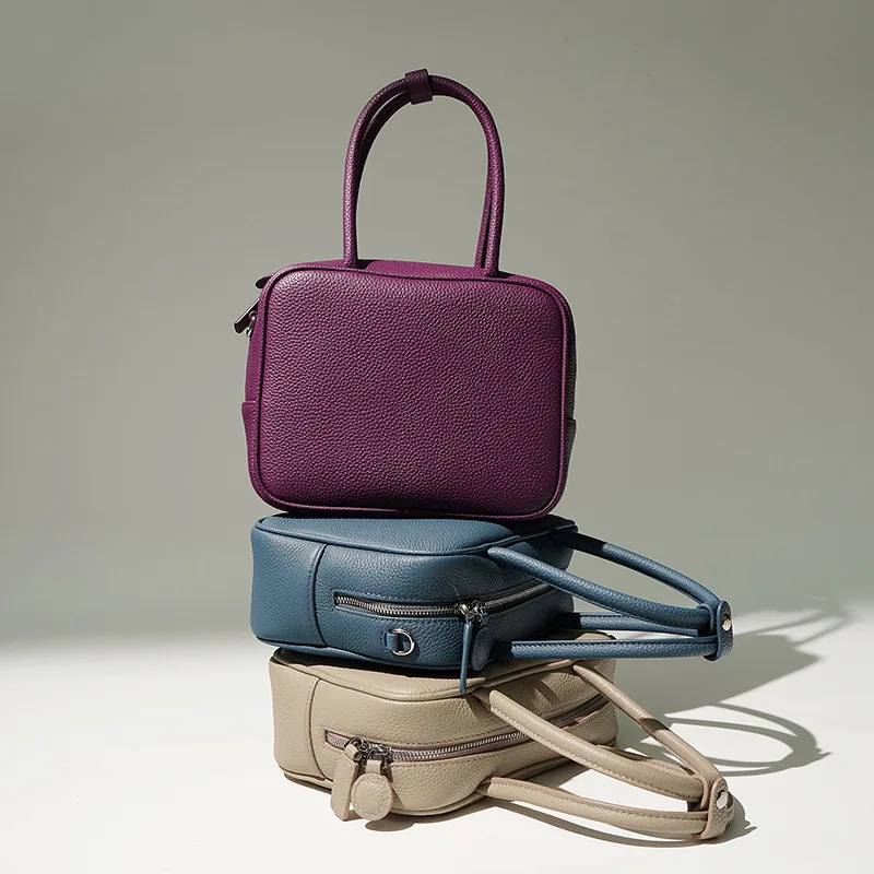 Сумка Женская, Pebbled Full Grain Leather Purple, Heart Charm, 2026 New Luxury Commute Crossbody Handheld
