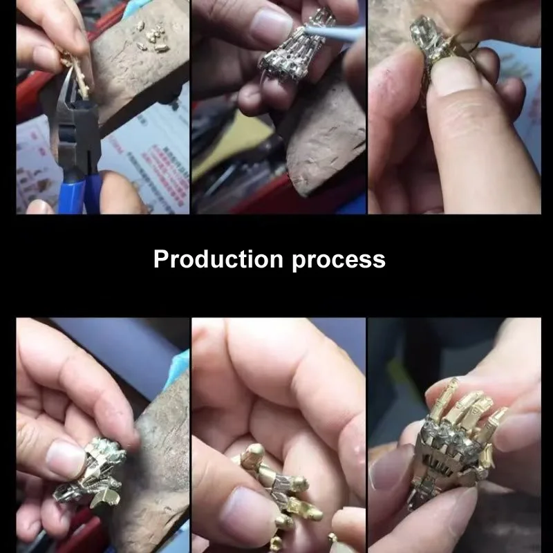 จี้รูปมือหุ่นยนต์แบบใหม่ จี้มือไบโอนิคแบบกลไกพร้อมสายคล้อง ข้อต่อนิ้วขยับได้ จี้รูปมือหุ่นยนต์สำหรับผู้ชาย/ผู้หญิง